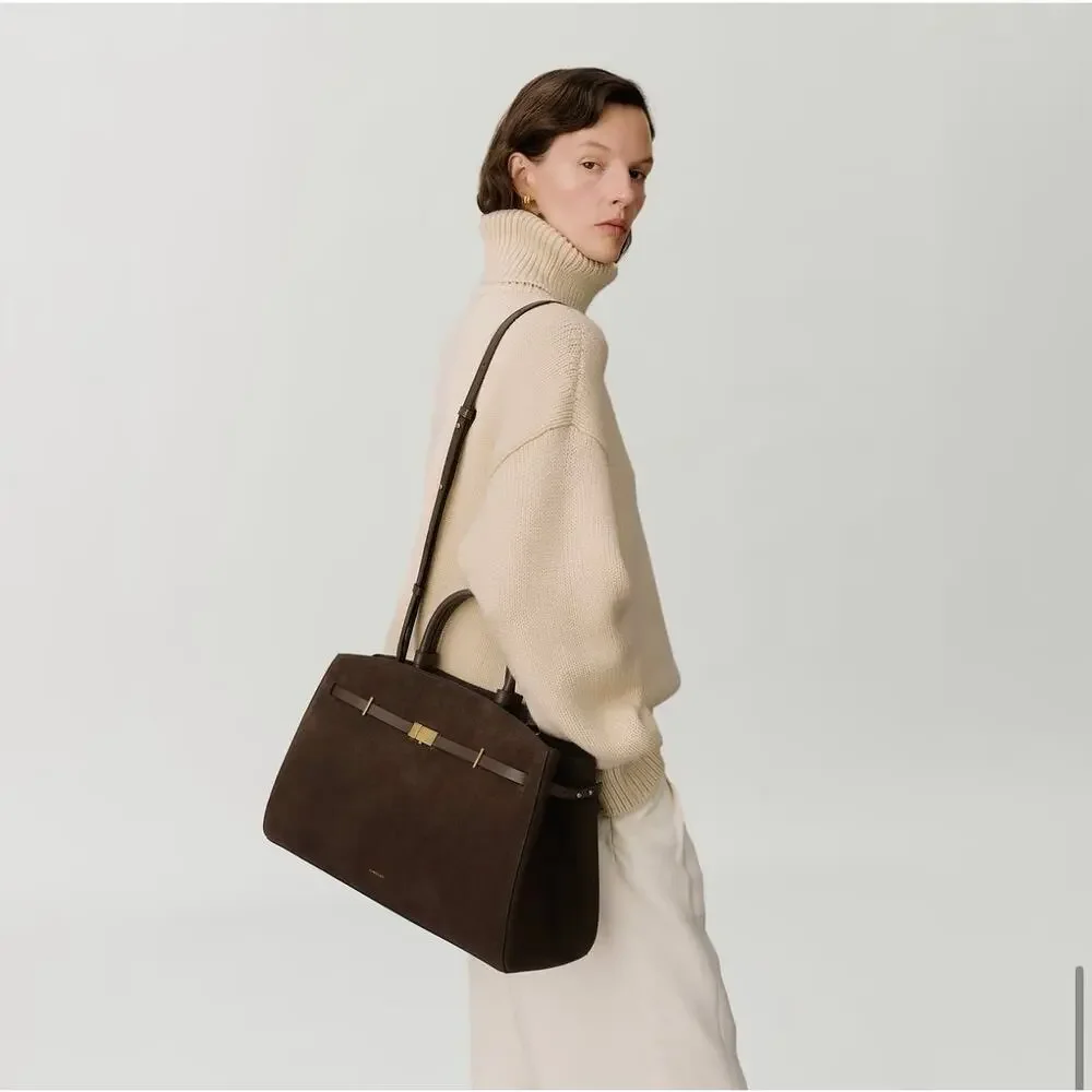 Demellier London NWT The Hudson Mocha Suede Tote Bag